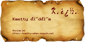 Kmetty Ádám névjegykártya