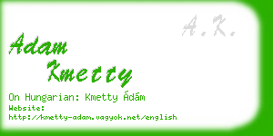 adam kmetty business card