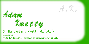 adam kmetty business card